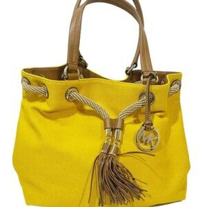 Michael Kors | Marina small bucket purse mustard color / gold and brown